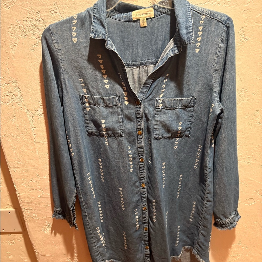 Cloth & Stone Denim Blue Shirt